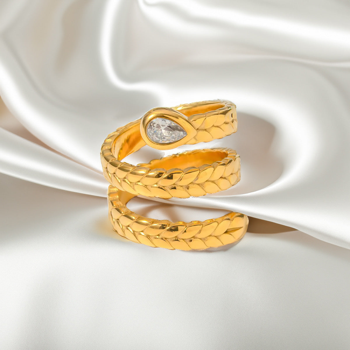 Textured Serpent Wrap Ring