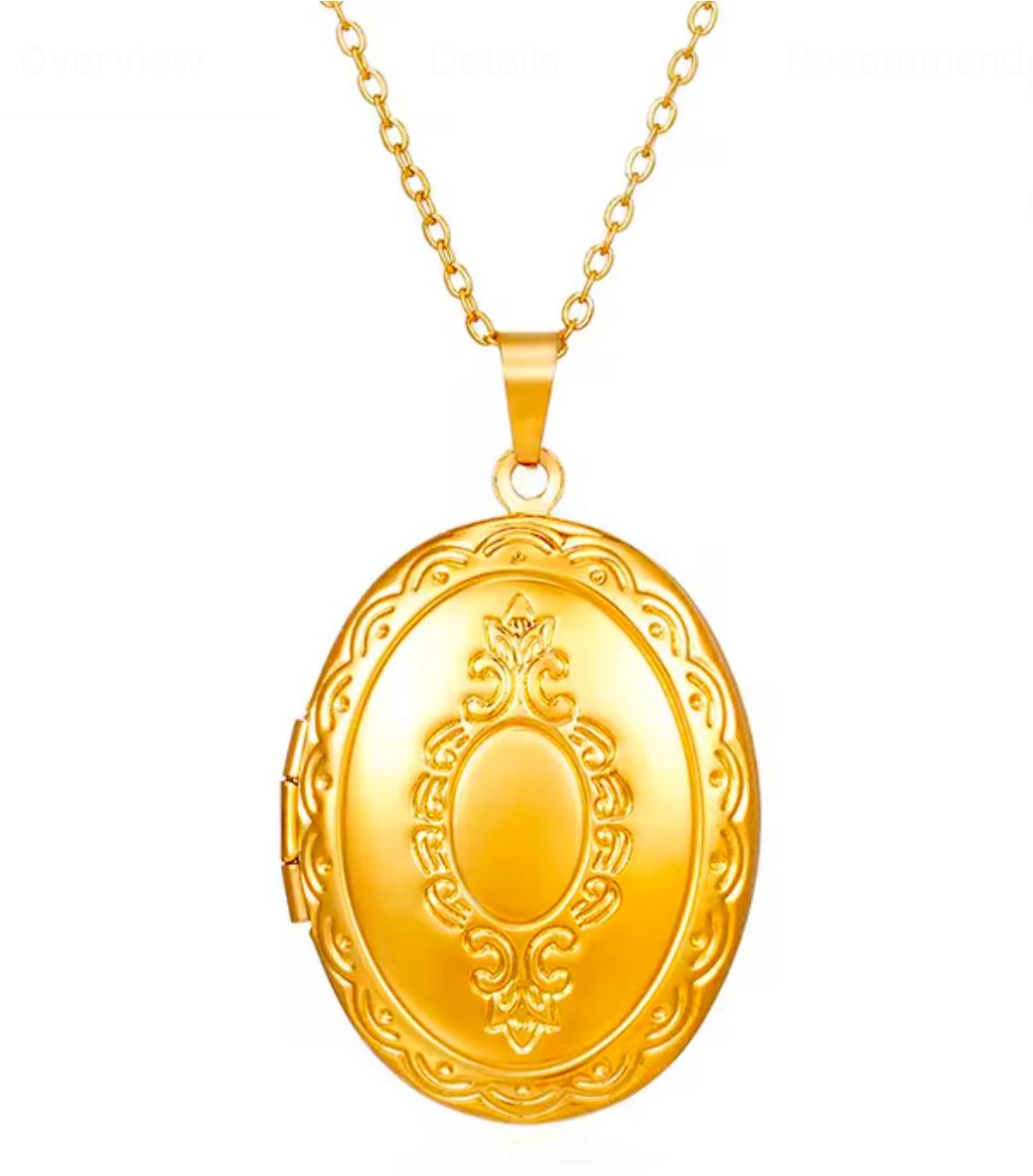Vintage Oval Locket Necklace