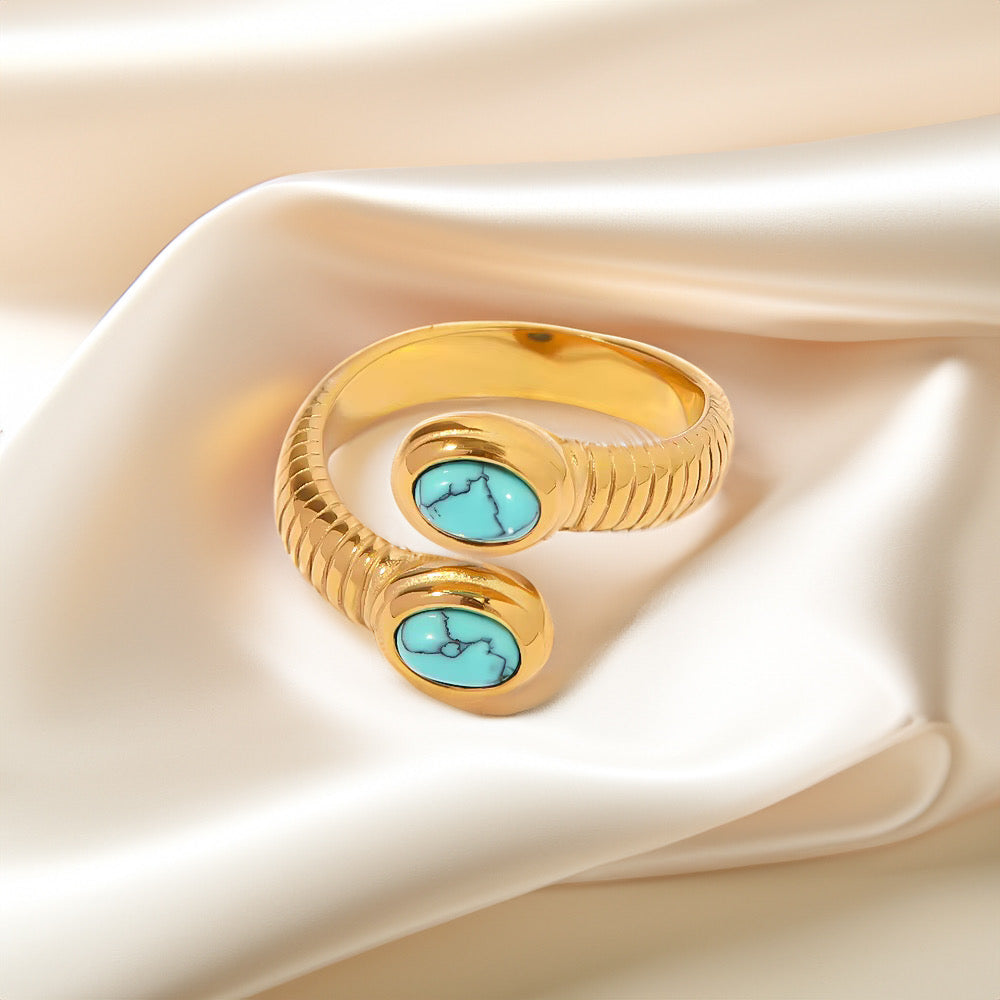 Luxe Turquoise Gold Ring