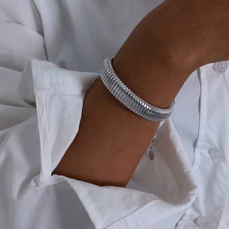 Sleek Coil Cuff Bracelet