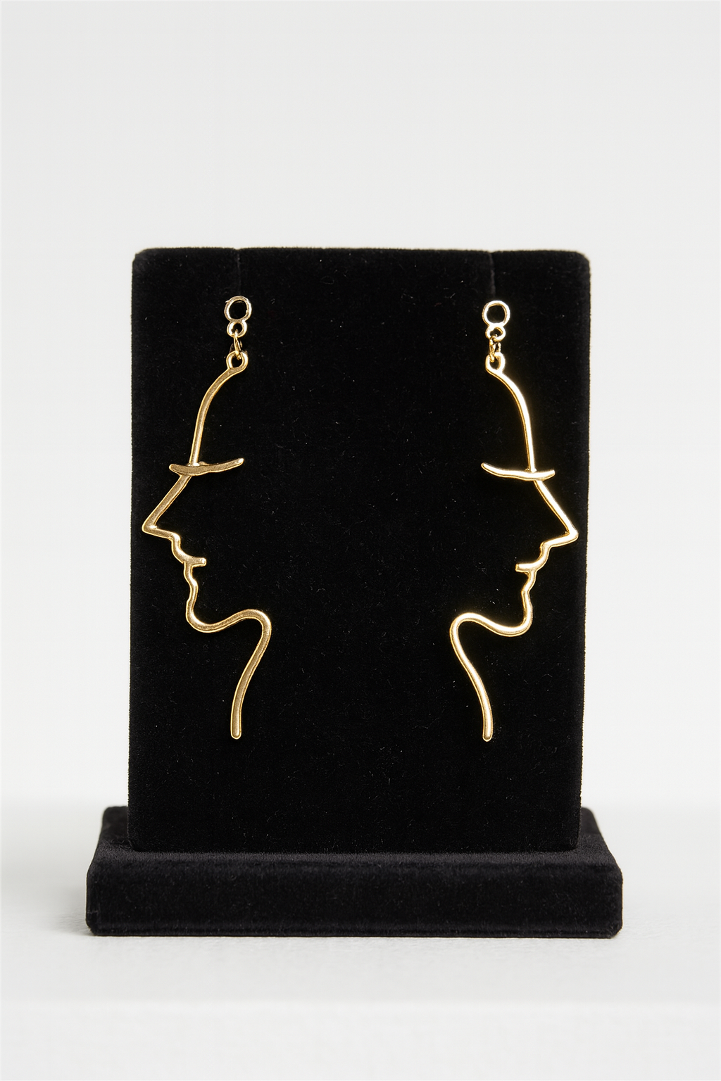Face Outline Gold Earrings