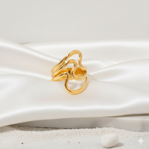 Waveform Gold Ring