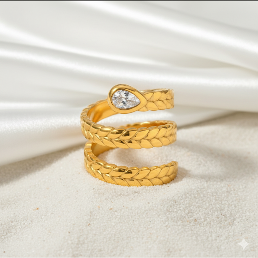 Textured Serpent Wrap Ring