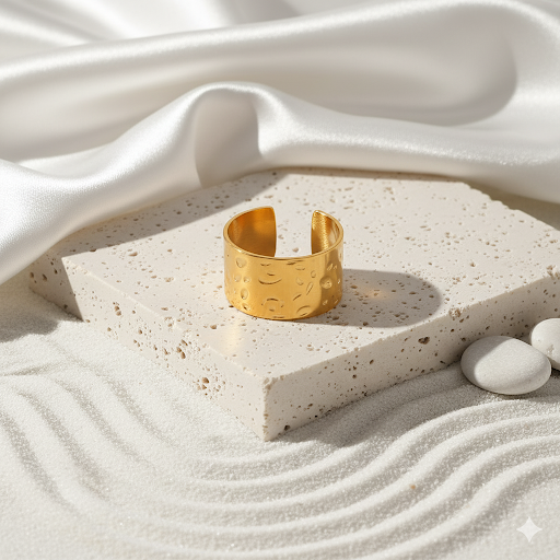 Lunar Textured Gold Ring
