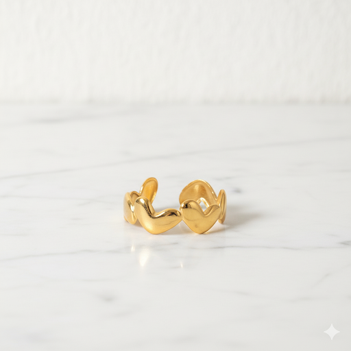 Golden Heartbeat Ring