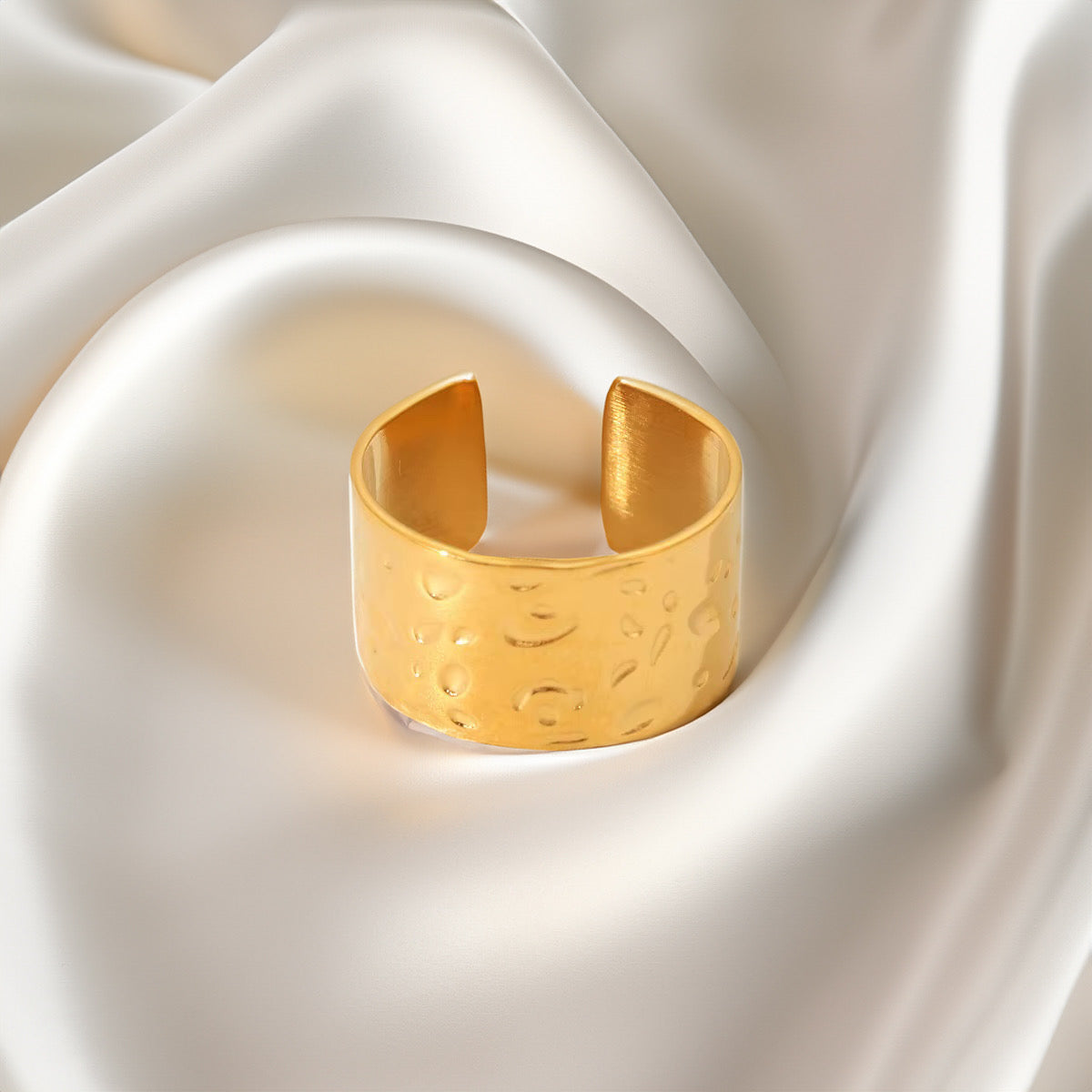 Lunar Textured Gold Ring