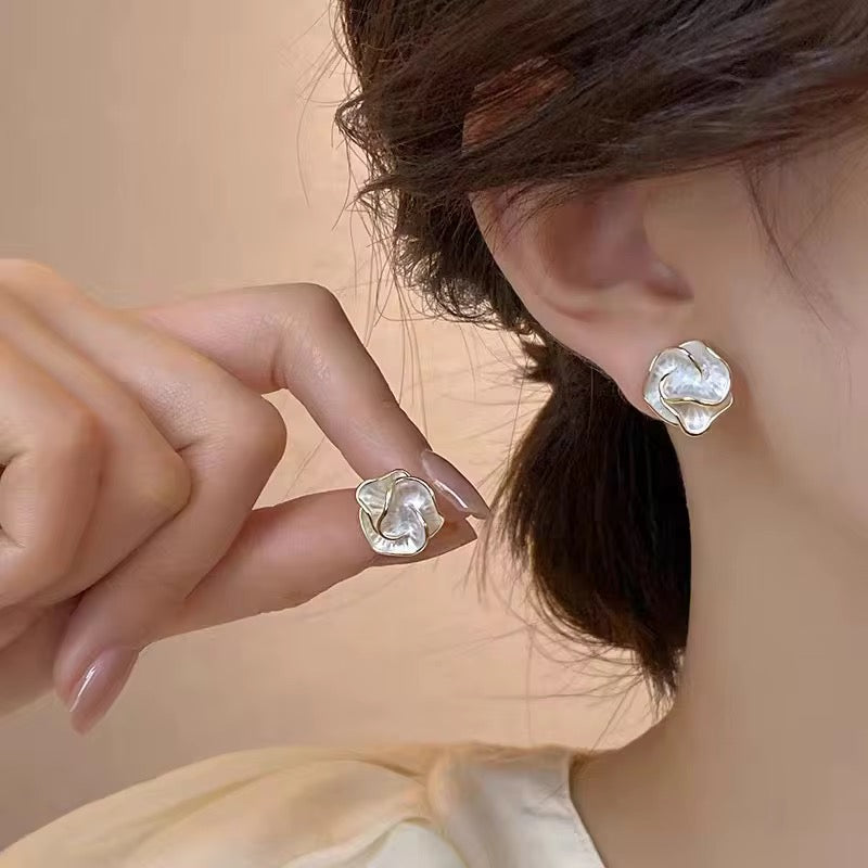 Pearl Blossom Stud Earrings