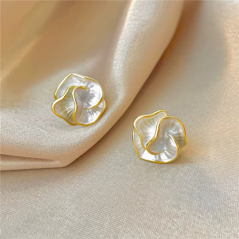 Pearl Blossom Stud Earrings