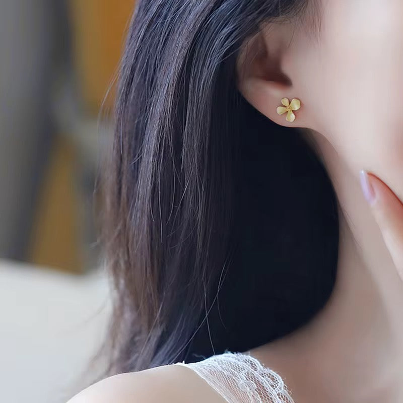 Gold Flower Stud Earrings