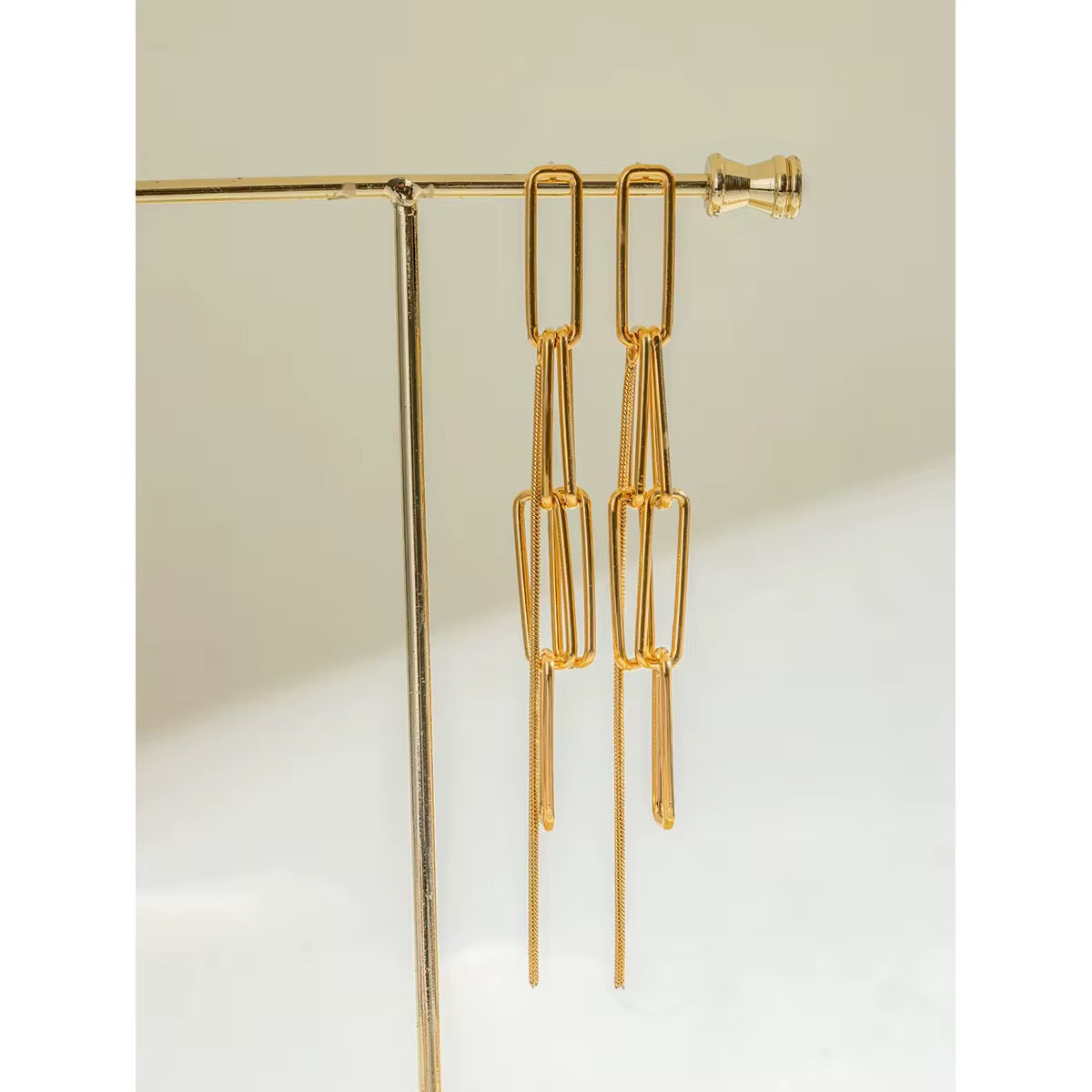 Gold Chain Link Dangle Earrings