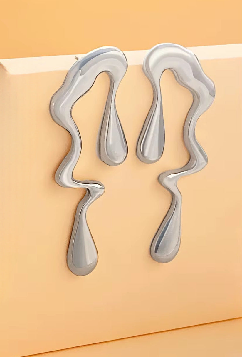 Abstract Fluid Drop Earrings