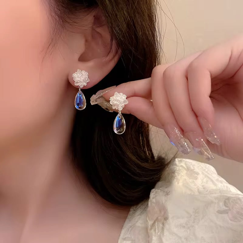 Crystal Blossom Drop Earrings
