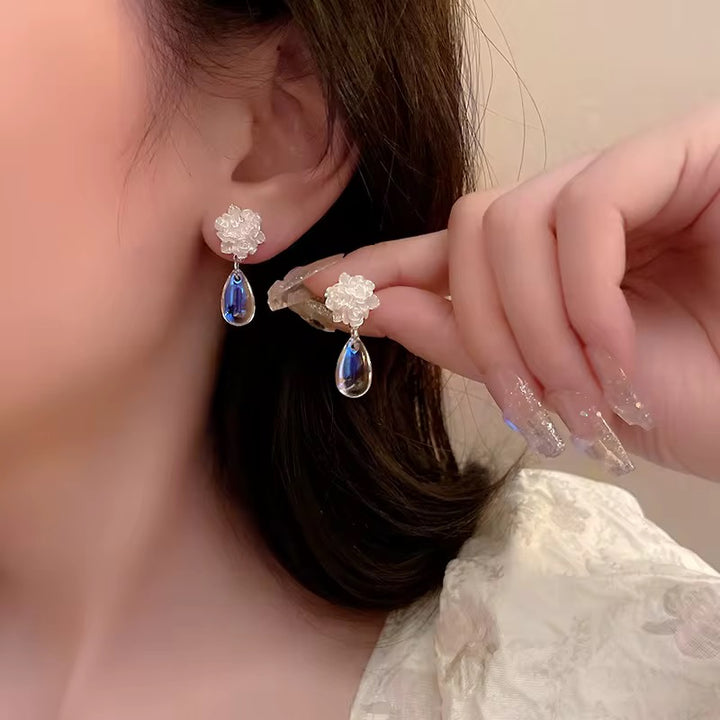 Crystal Blossom Drop Earrings