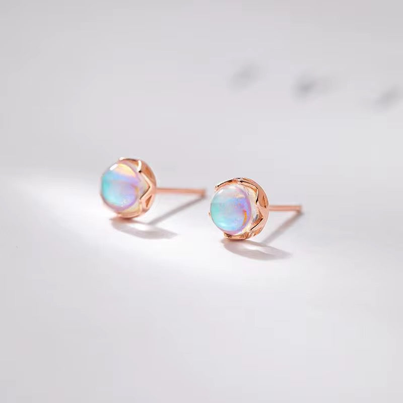 Opal Glow Stud Earrings