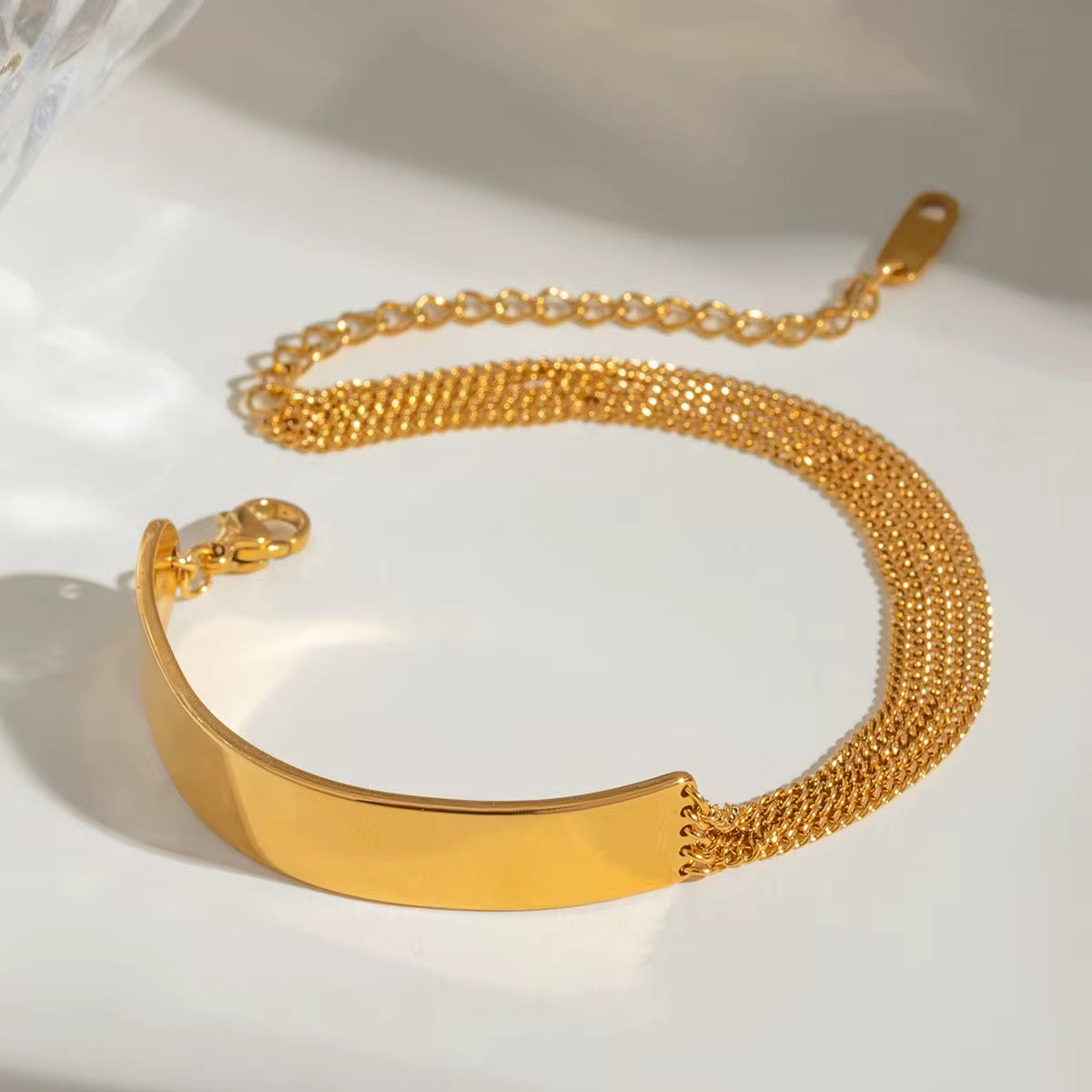 Gold Chain Cuff Bracelet