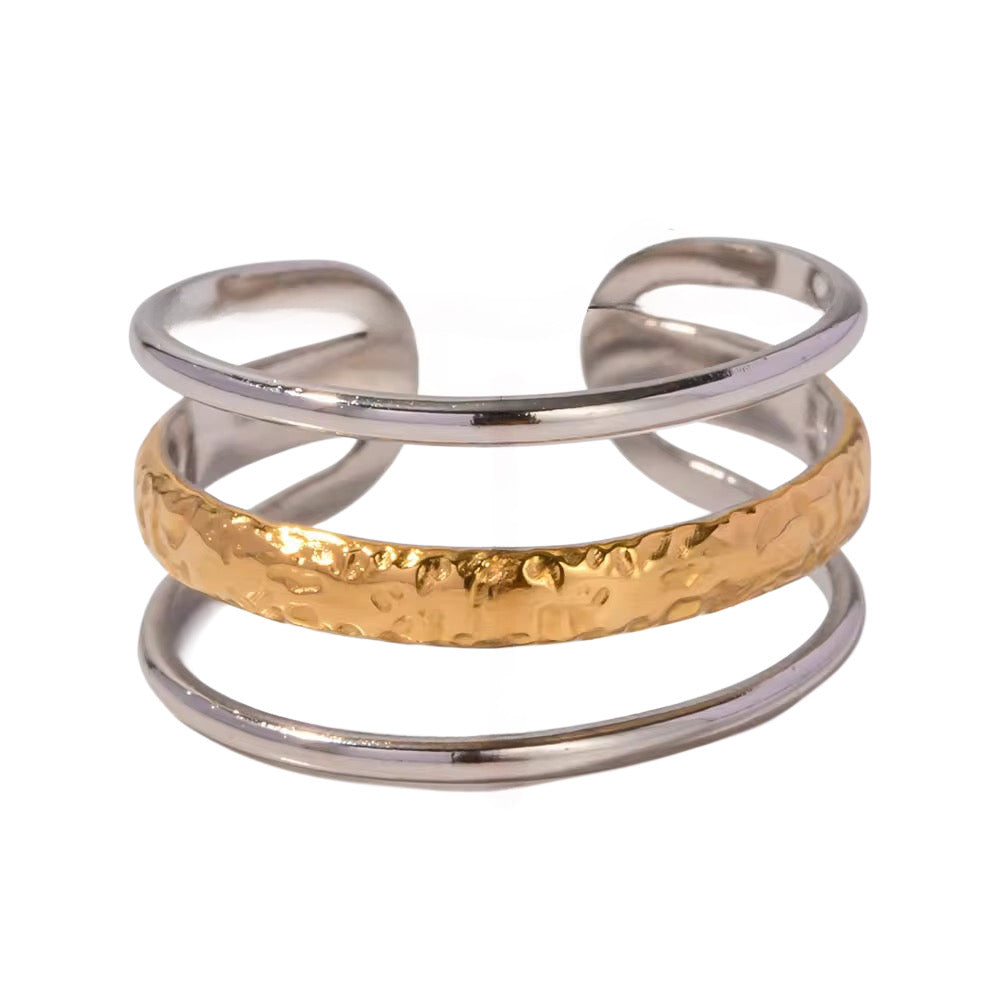 Open Ring with Gold Accent