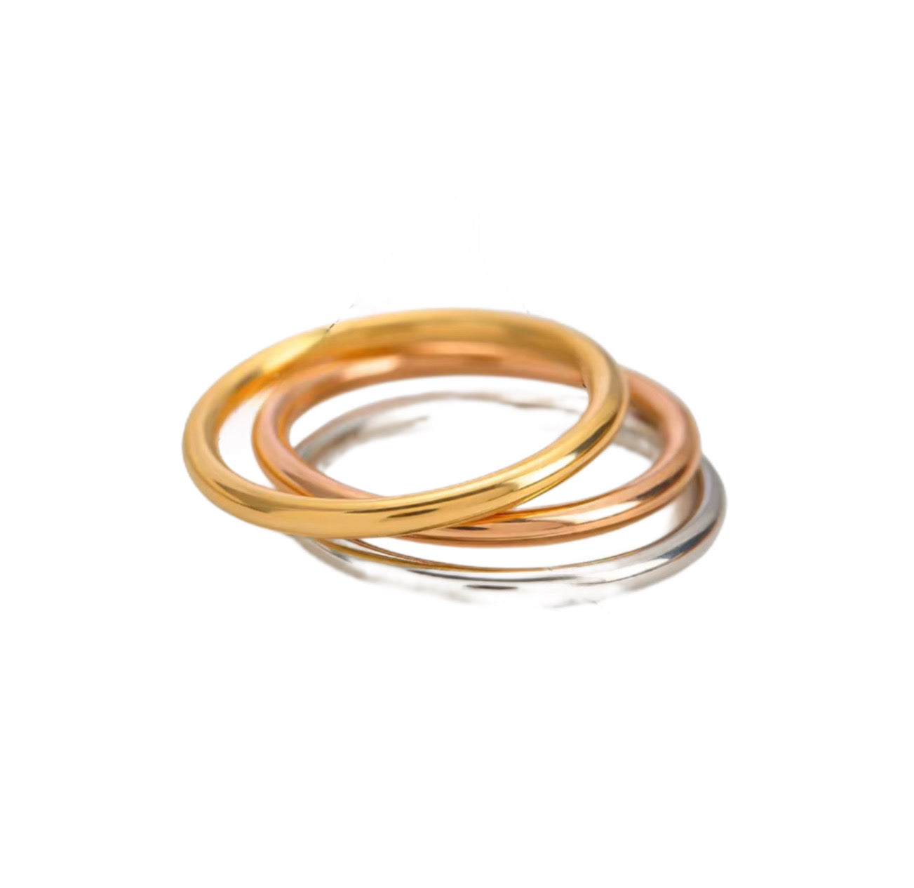 Stackable Three-Tone Ring Set