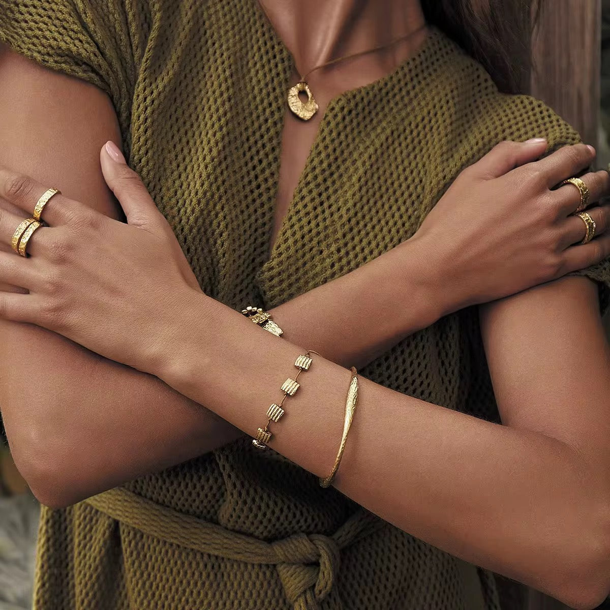 Hammered Cuff – Gold / Silver