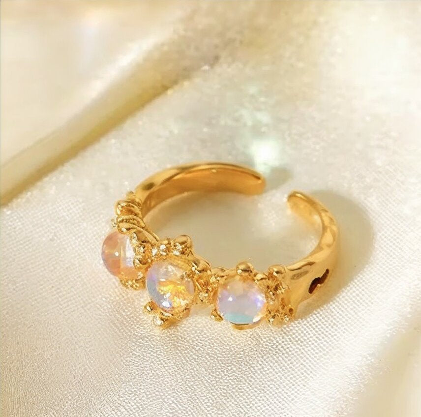 Moonstone Open Ring
