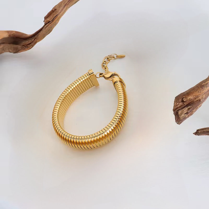 Sleek Coil Cuff Bracelet