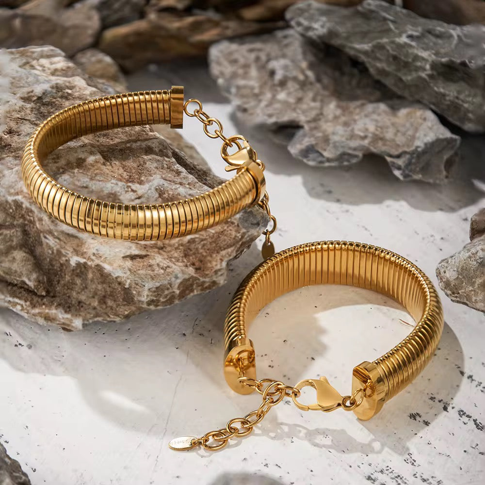 Sleek Coil Cuff Bracelet