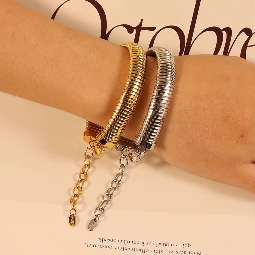 Sleek Coil Cuff Bracelet