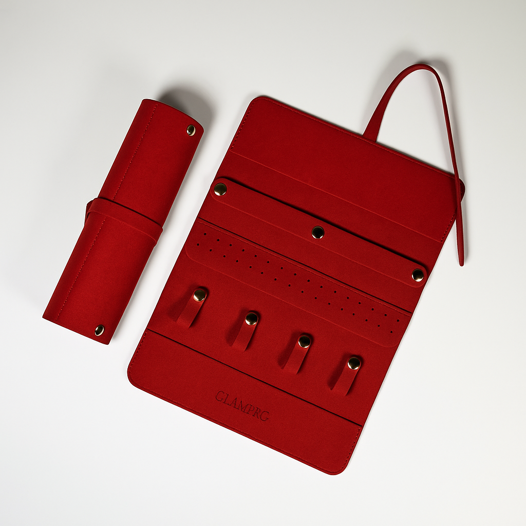 Roll-up Jewlery Red Organizer