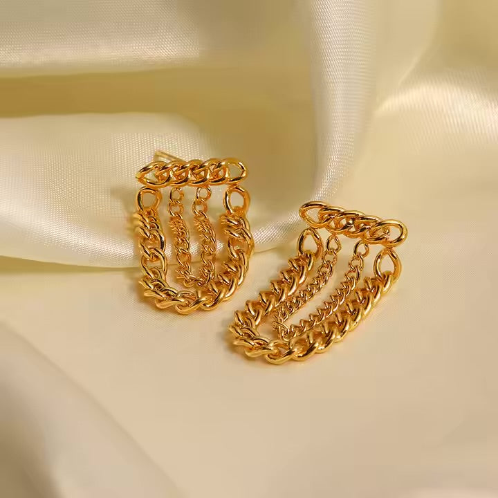 Gold Chain Link Earrings