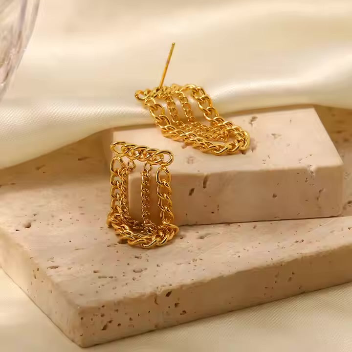 Gold Chain Link Earrings