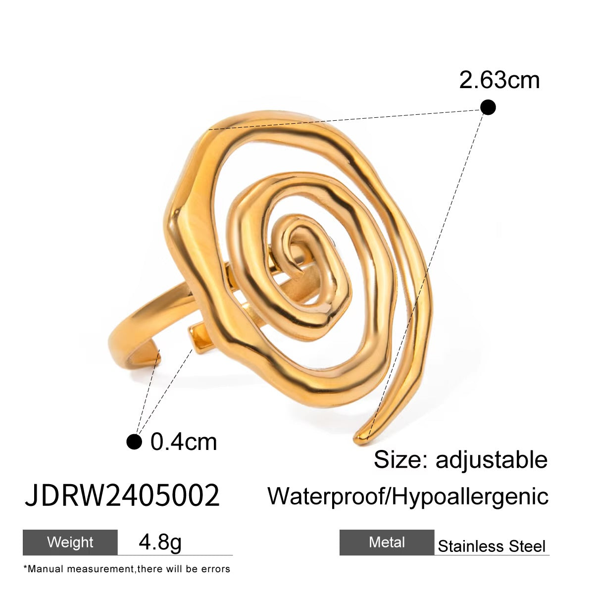 Luxe Spiral Gold Ring
