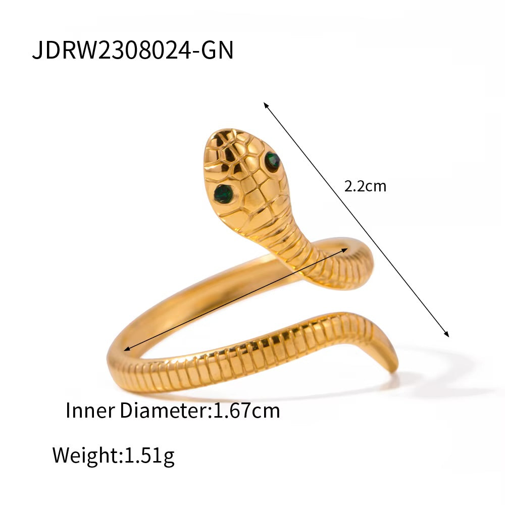 Golden Serpent Wrap Ring