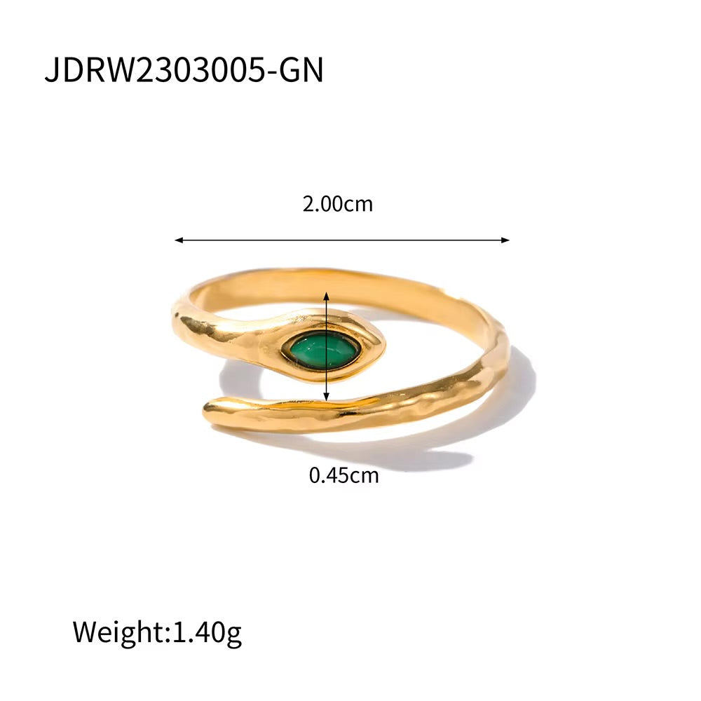 Emerald Serpent Wrap Ring
