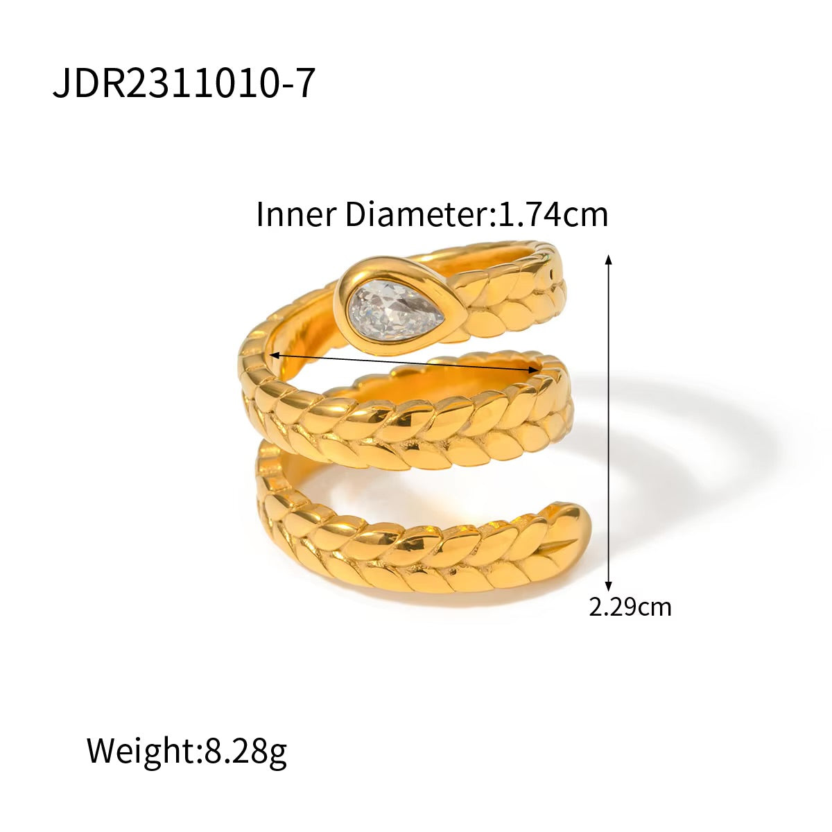 Textured Serpent Wrap Ring