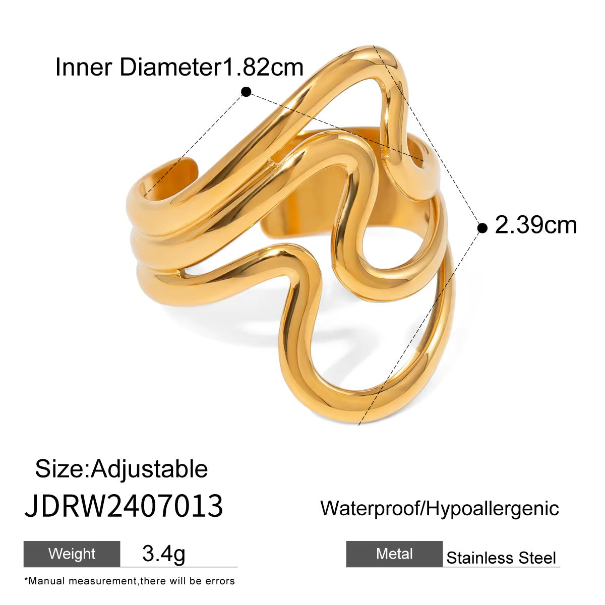 Waveform Gold Ring
