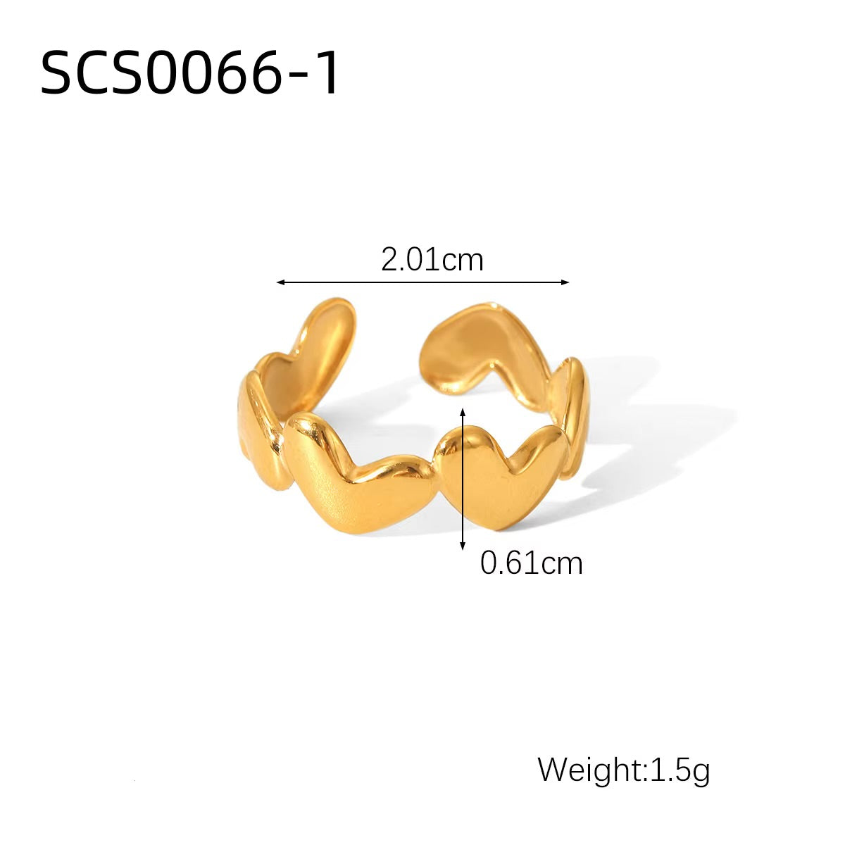 Golden Heartbeat Ring