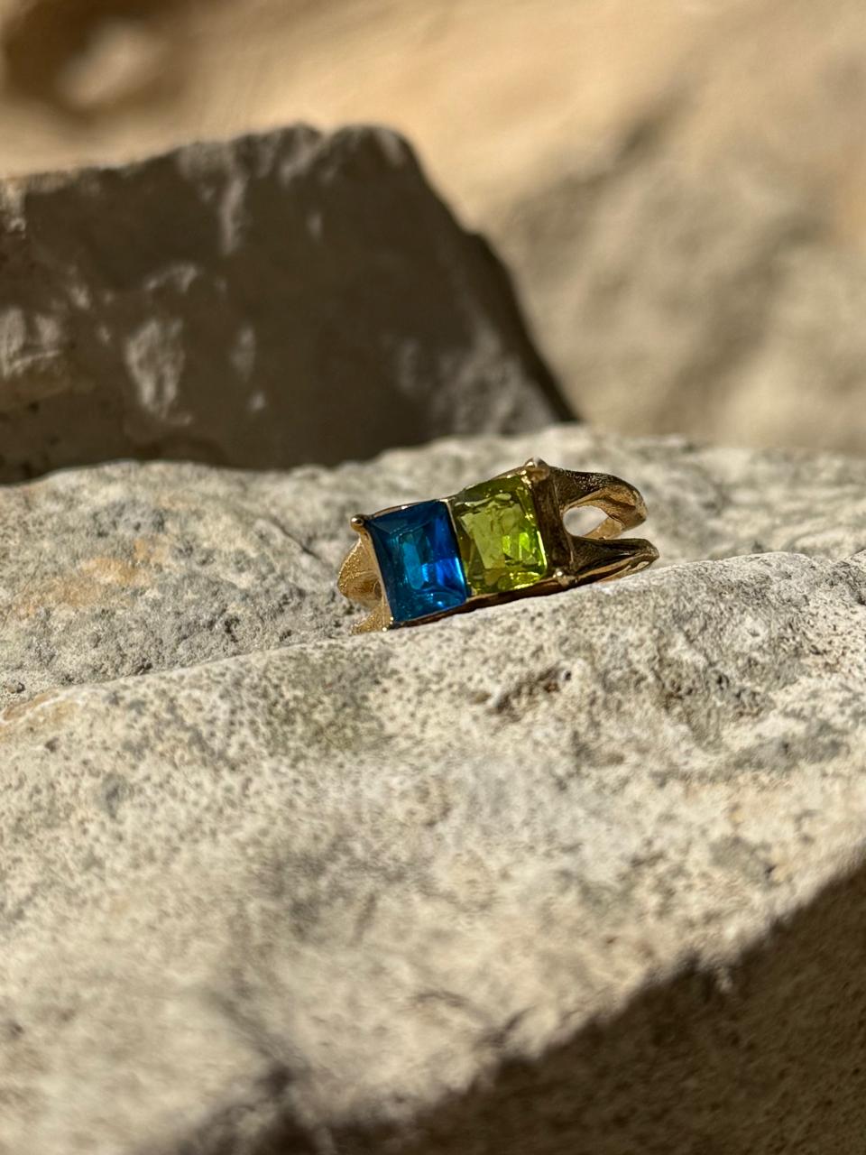 Blue and Green Gem Ring