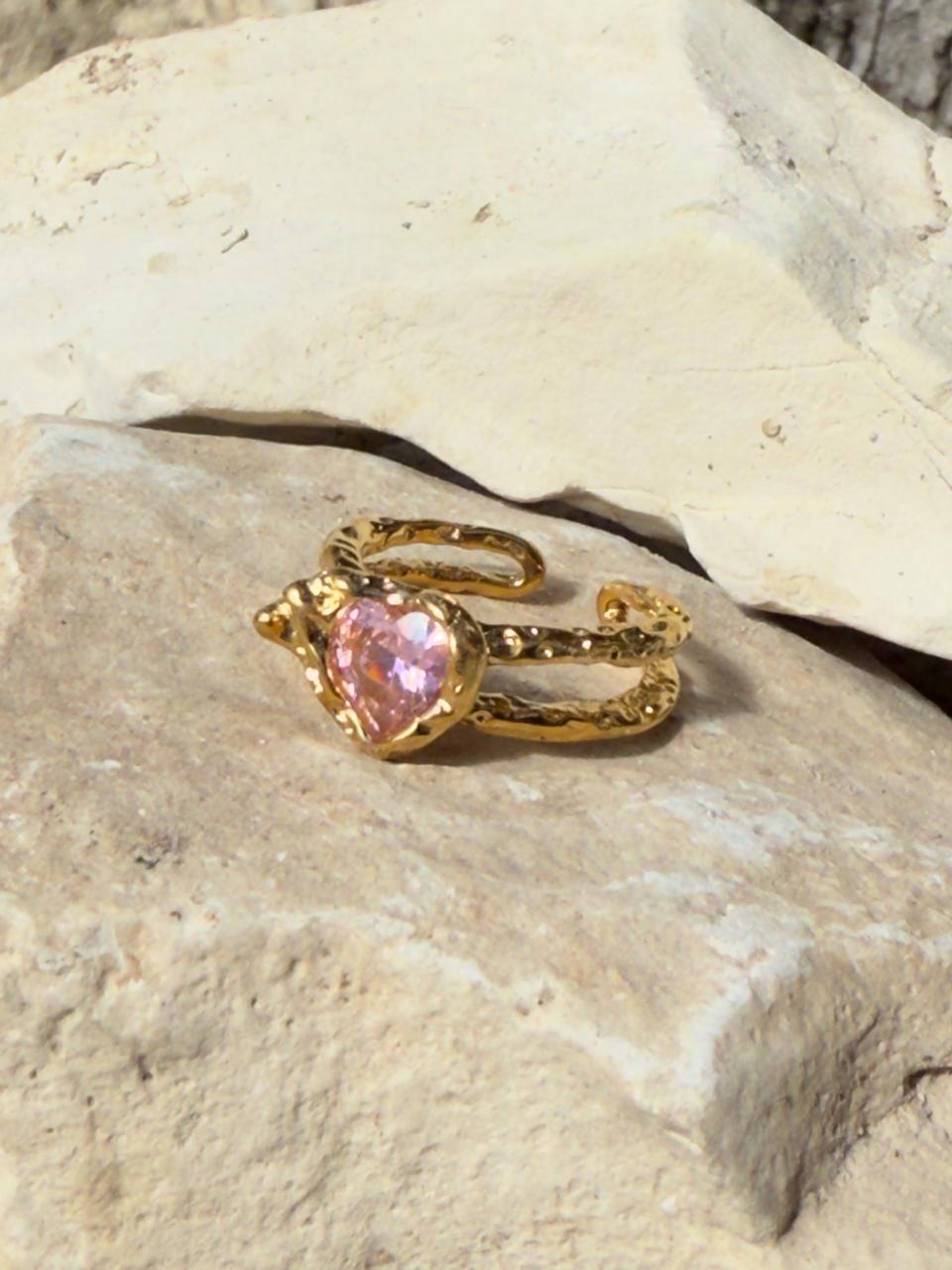 Melody Heart Rhinestone Ring