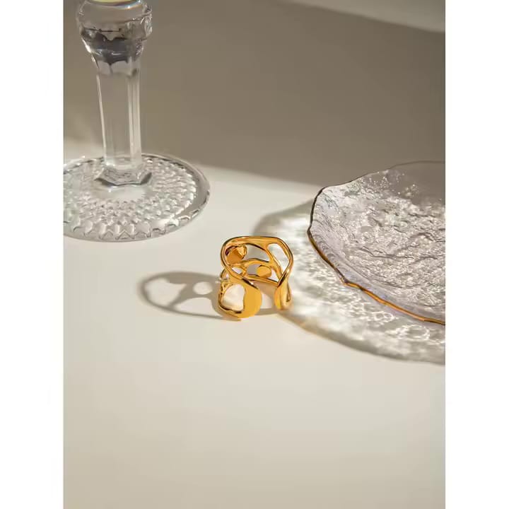 Aurora Red Gem Open Ring