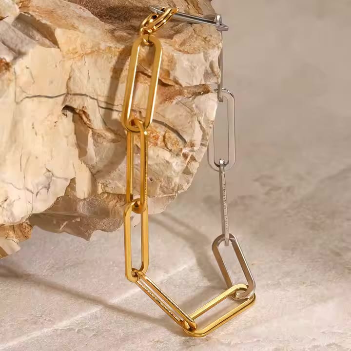 Dual-Tone Link Chain Bracelet
