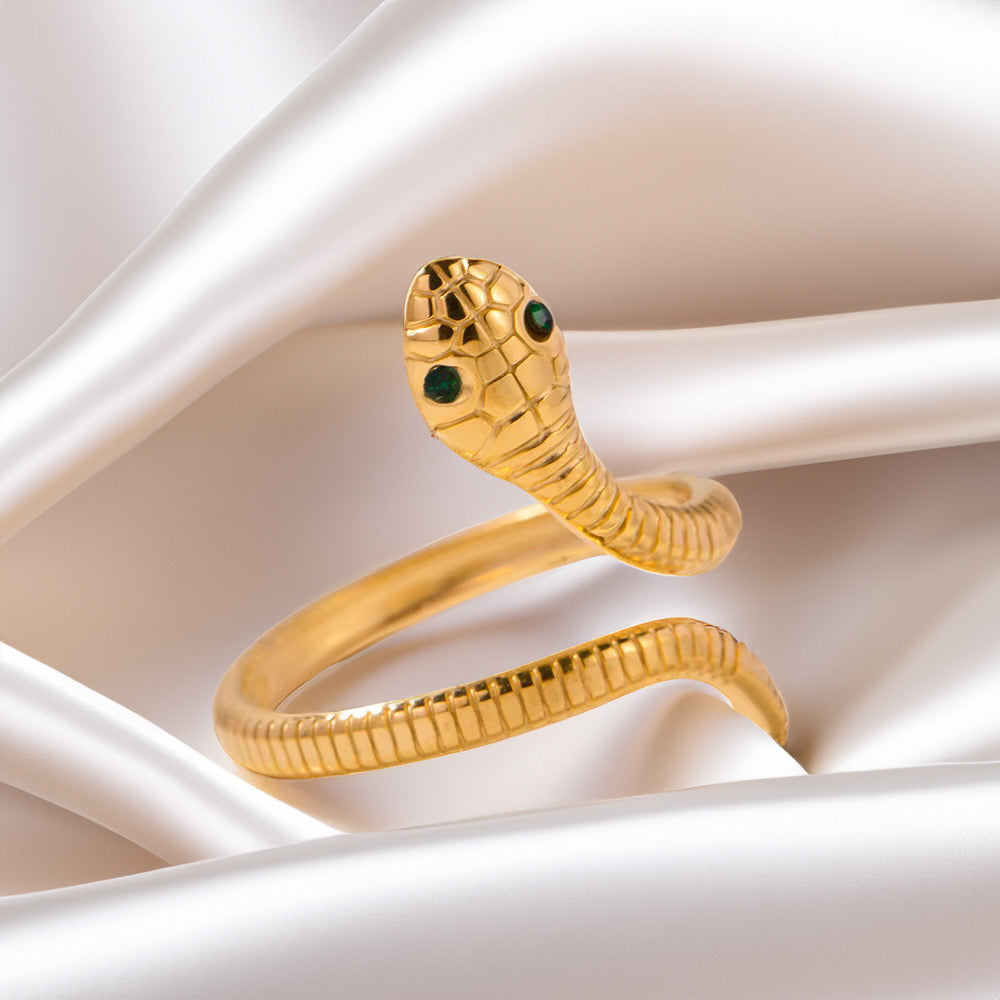 Golden Serpent Wrap Ring