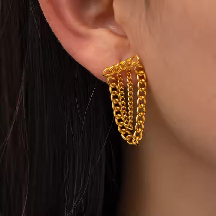 Gold Chain Link Earrings