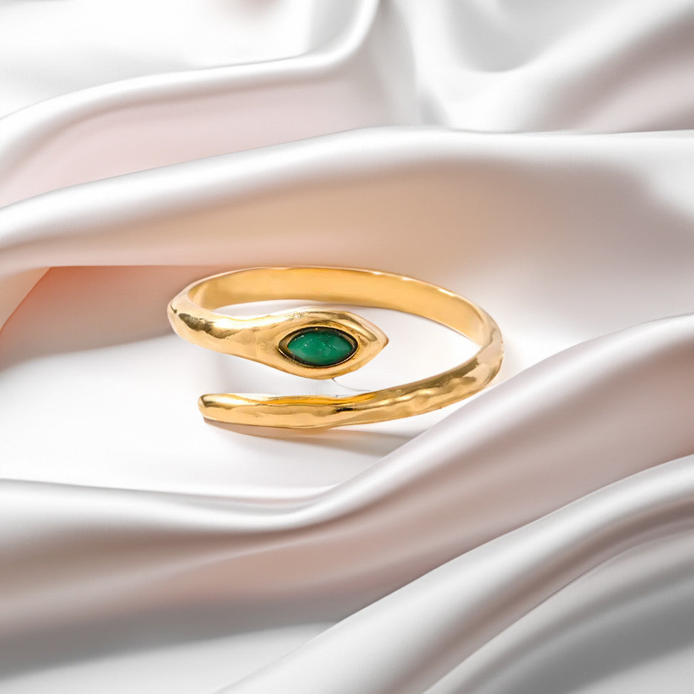 Emerald Serpent Wrap Ring