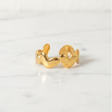 Golden Heartbeat Ring