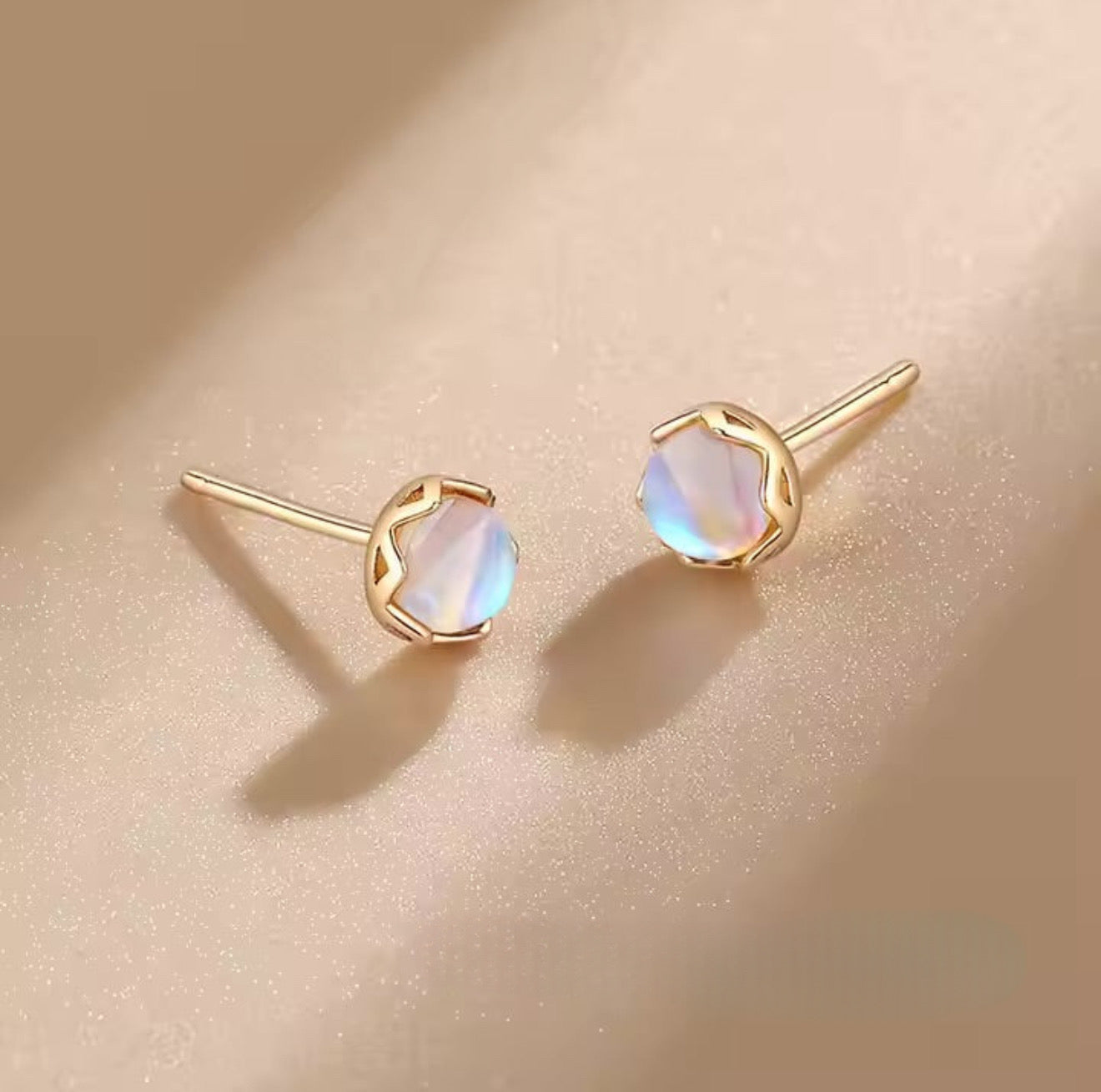 Opal Glow Stud Earrings