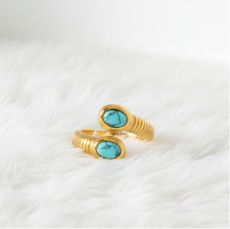 Luxe Turquoise Gold Ring
