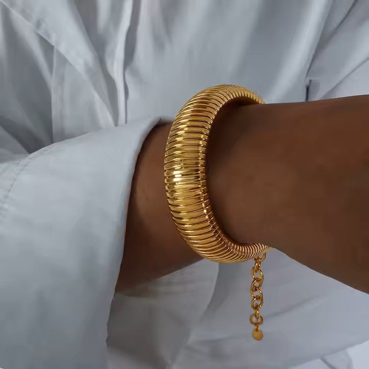 Sleek Coil Cuff Bracelet