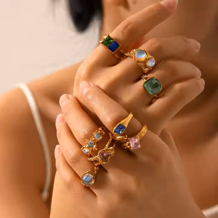 Melody Heart Rhinestone Ring