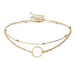 Layered Necklace with Circle Pendant