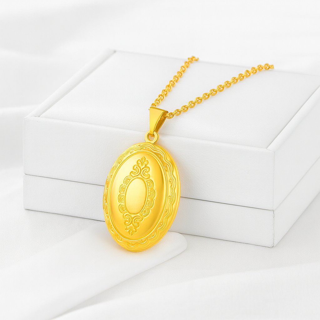 Vintage Oval Locket Necklace