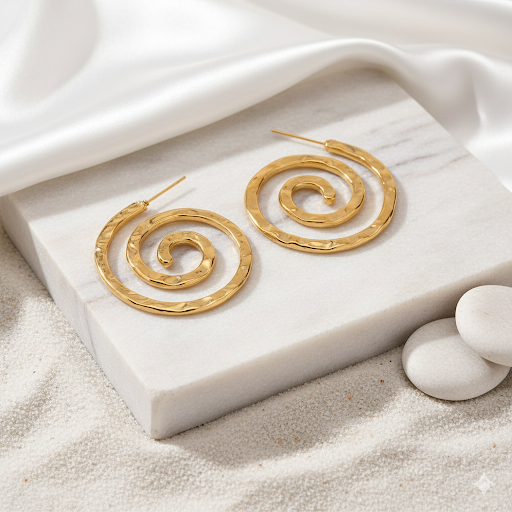 Spiral Luxe Hoops